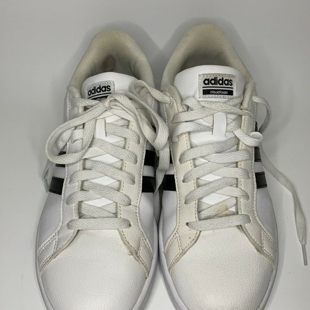 Adidas Cloud Foam Advantage White Black Sneaker Athletic Sz11